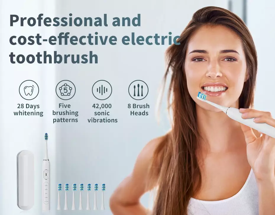 מברשת שיניים חשמלית מסוג USB נטענת IPX7 Sonic Adults לנסיעות