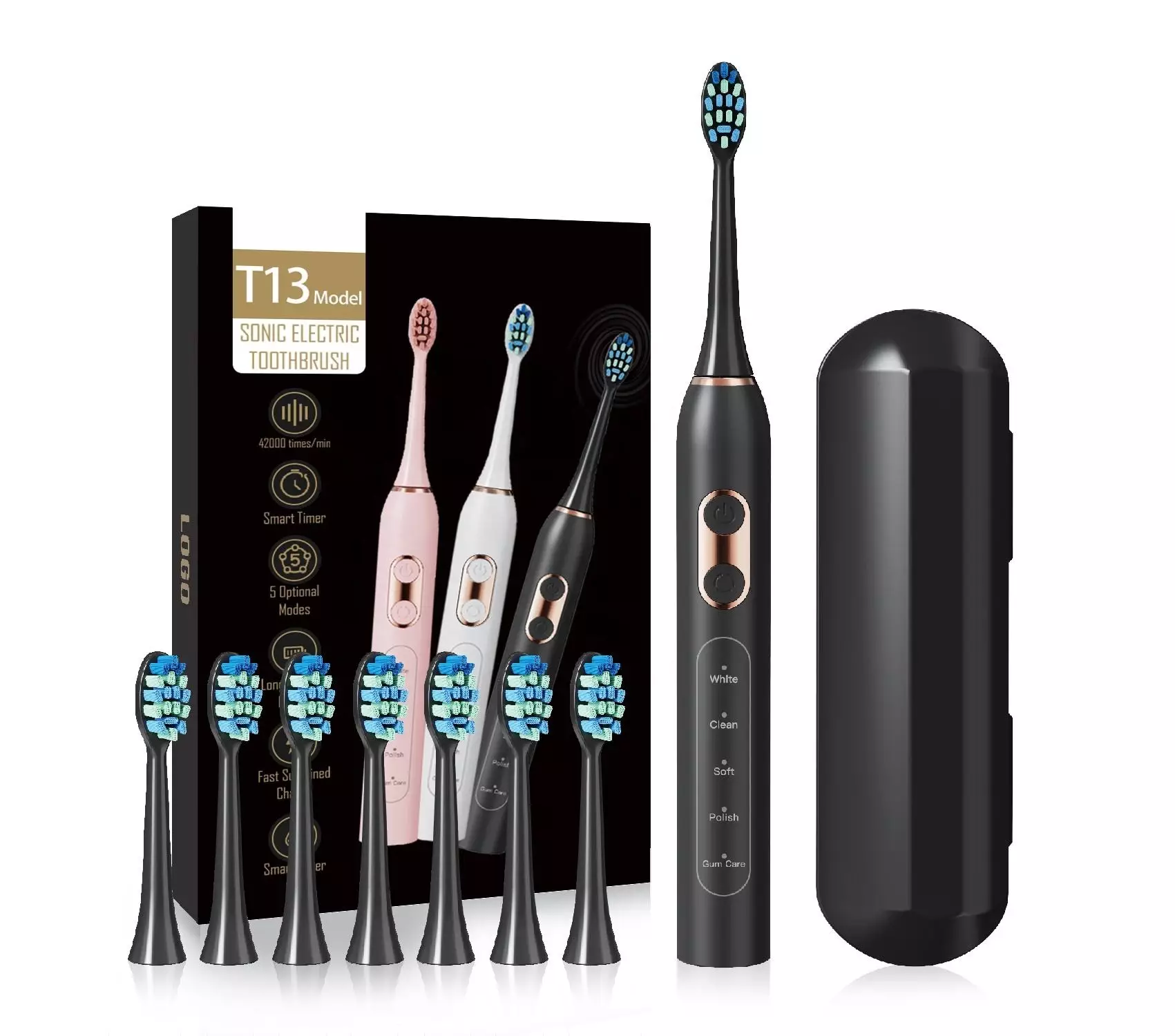 מברשת שיניים חשמלית מסוג USB נטענת IPX7 Sonic Adults לנסיעות